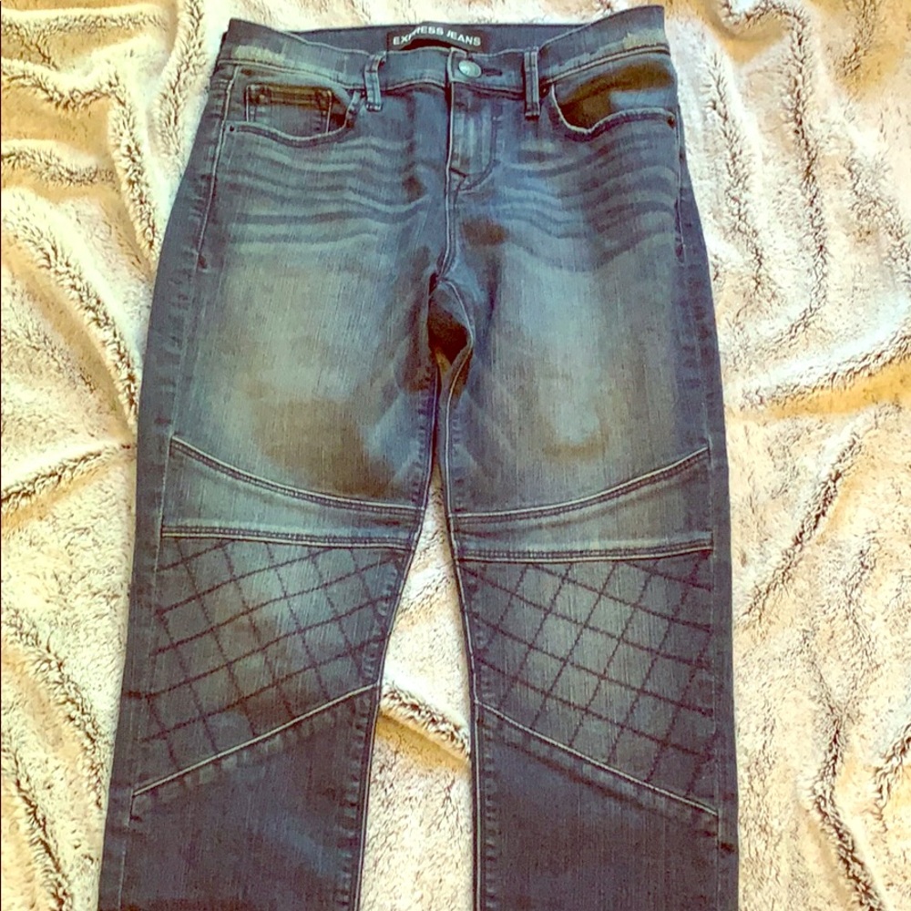 Express moto detail denim legging